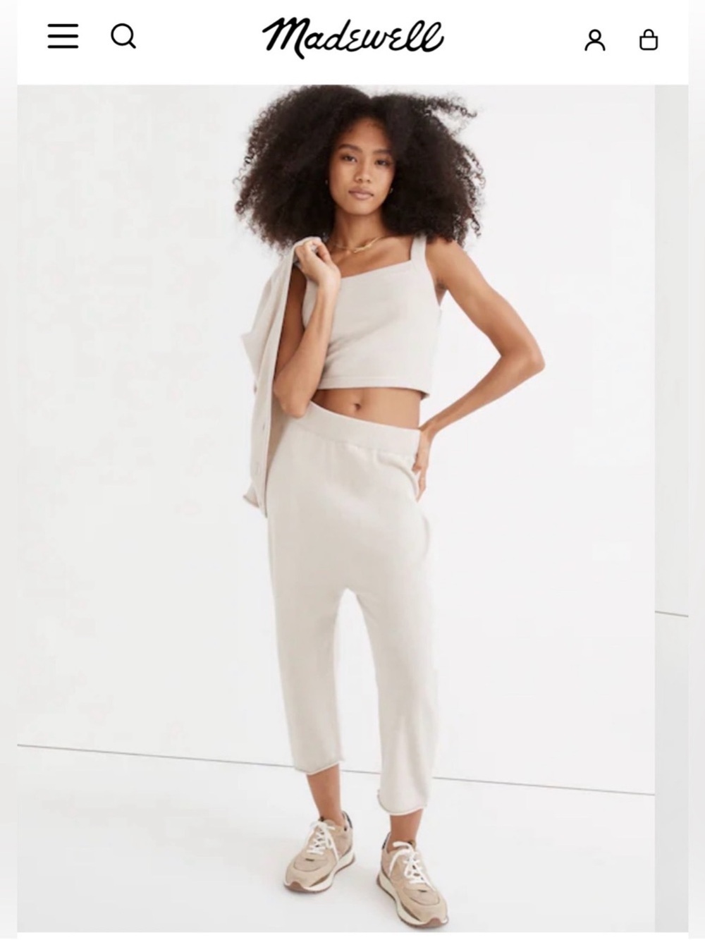 Madewell resourced cashmere carlyn comfy baggy knit pants sz S lagenlook